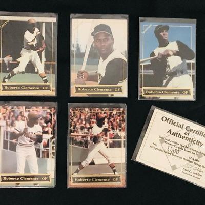 1993 Spectrum Roberto Clemente 5-card set with CoA 1500/5000. Estate sale price: $15