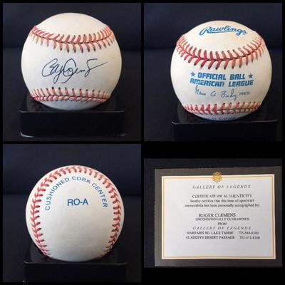 Signed and certified baseball by ROGER CLEMENS. It also comes with an acrylic case. He will most likely become a HOF, which will increase...