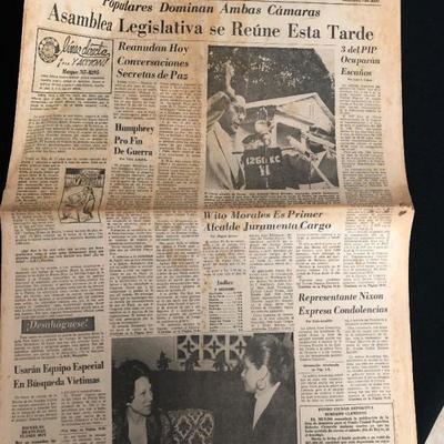 January 8, 1973. El Mundo. A representative on behalf of President Richard Nixon, goes to Puerto Rico to meet with Clemente's widow....