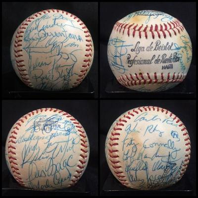 Hard-to-find. Signed Baseball by Puerto Ricoâ€™s Baseball Team â€œSanturce Cangrejerosâ€. 1979-1983. Estate sale price: $195