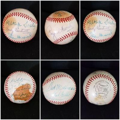 Signed Baseball by Hall of Fame players. Estate sale price: $3,950. JSA COA.
Corine, Williams, Feller, Spahan, Schalk, Horsby, Dean,...