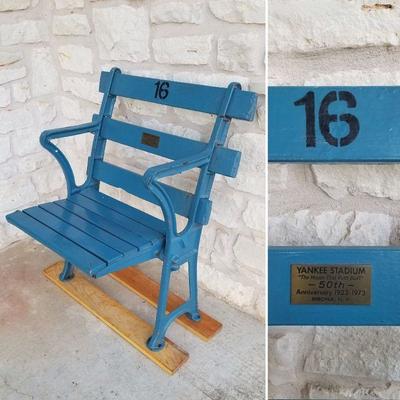 Vintage 1920s Yankee Stadium original grandstand wood seat. Hard to find. Estate sale price: $1,650.