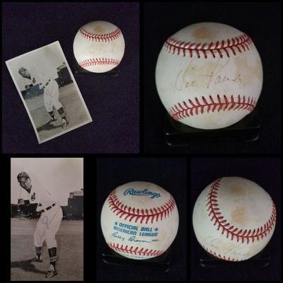 Victor Pellot signed baseball and signed photo. Estate sale price for both: $295
Victor Pellot a.k.a. "Vic Power" was a Puerto...