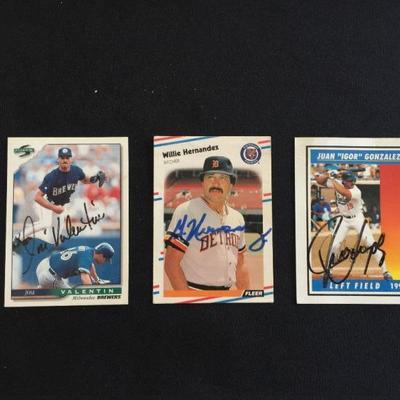 Jose Valentin and Willie Hernandez signed base ball cards @ $15 each. We have two Juan "Igor" Gonzalez signed limited edition...