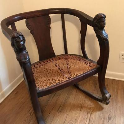Antique Wooden Captain Style Rocking Chair Price $75