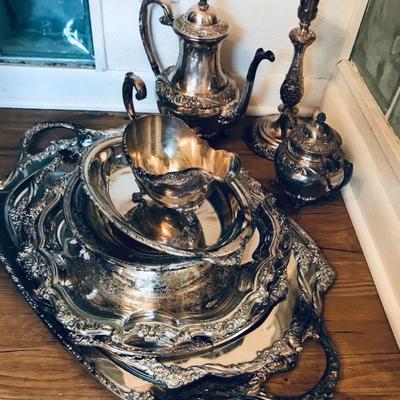 Antique Silver Plate Items, 11 pieces Price $ 50