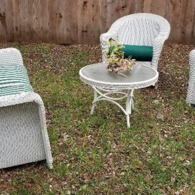 White wicker set.