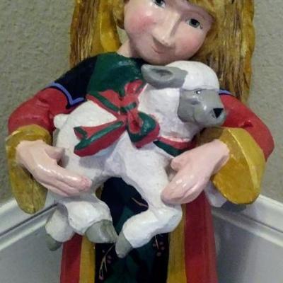 House of Hatten Denise Callah Mantel Figurine Angel with Lamp (1994)