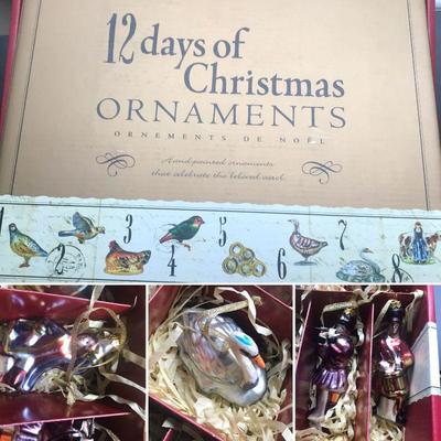 "12 days of Christmas" ornaments by William Sonoma. $150
