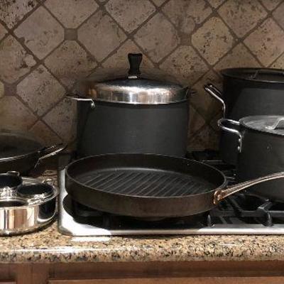 Pots and pans.  Prices range from $10-$30
