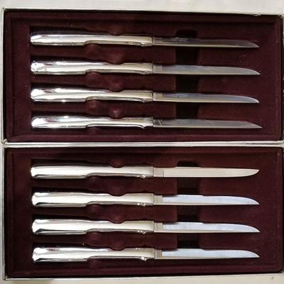 Carvel Hall Steak Knives / Stainless Steel / Chrome Handle. 2 Sets de 4 $24 each