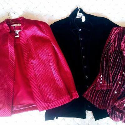 Red set (size 12) @ $13, Black blouse @ $6 and red blouse @ $8