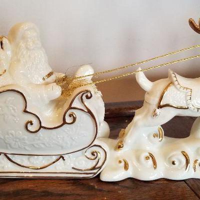 Mikasa Santa with sleigh and Reindeer $18