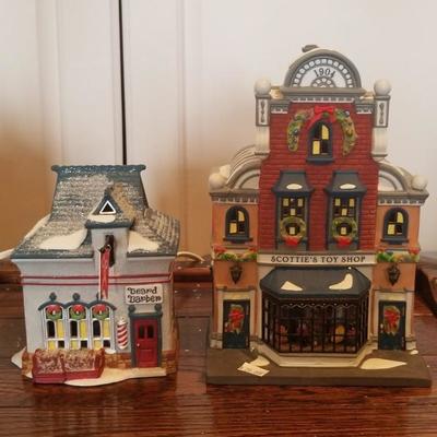 Deptartment 56. Dept 56. Comes with original box.
Beard Barber Shop $12
Scottie's Toy Shop $20
