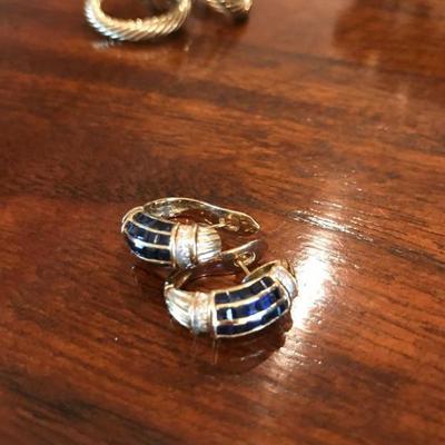 All jewelry reviewed and detailed by Jewelry Appraiser: 18K GOLD WITH SAPPHIRE AND DIAMONDS. $1,950