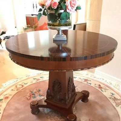 Column End Table in Chestnut Finish. Purhcased for $2,467. Estate sale price: $495
