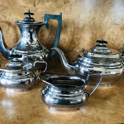 Emile Viner STERLING SILVER 4-piece tea set. Sheffield, England. $1,000.