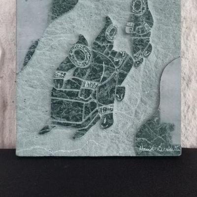 7" x 7" David Bernett marble sculpture. "Journey through the valley" $45