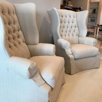 Two (2) Henredon Schoonbeck Collection high back chairs. $250 each.