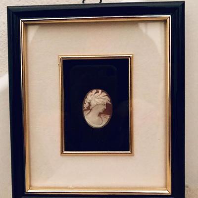 6" x 5" Framed Carved Cameo by Donatio (Naples, Italy). $40