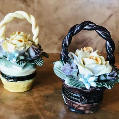 Small porcelain trinket boxes. $10 each.