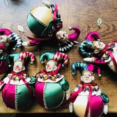 Katherine's Collection. Christmas ornaments. Jesters. Retired set. $20 each.