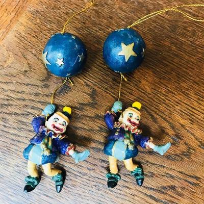 Katherine's Collection. Clown hanging from balloon. Retired. Small. $15 each.