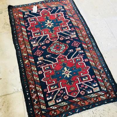 Hand woven WOOL area rug from Iran. KARAJEH style. 2.9 ft x 4.5 ft. $350.