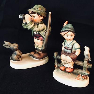 [left] Good Hunting Hummel Figurine 307 (TMK 5, 1970's): $110 .............. [right] Mischief Maker Hummel Figurine 342 (TMK 5,...
