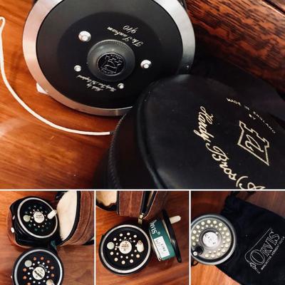 Hardy Sunbeam 9/10 line saltwater Salmon Reel from the early 1980's. $245 And a few Orvist Madison fly reels and spools. $25 - $70
