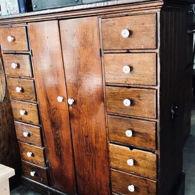[pic of 1 of 3] Vintage chest of drawers and cabinet. 51