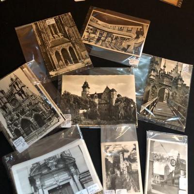 hundred of used and new 1930â€™s era through 70â€™s postcards from Europe and U.S. Many architectural images.