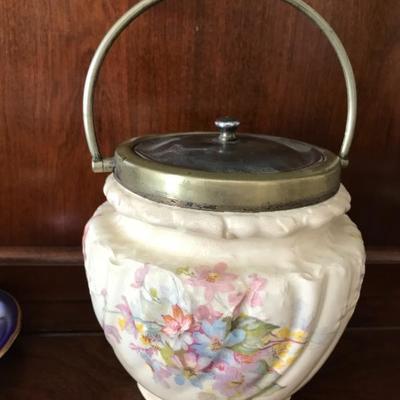 Antique 1868-1898. Taylor, Tunncliffe & Co. England. Biscuit jar. $95