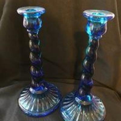Northwood glass. 1920's. Twisted taper. Asking: $42 each.