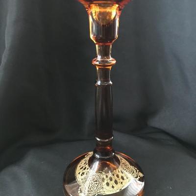 INDIANA GLASS amber and gilt. Asking: $50. 