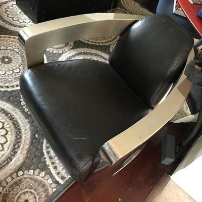 Sinclair Aviator Club Chair. Chrome & Black Leather. Purchased for $1,795 in 2015. Estate sale price: $300