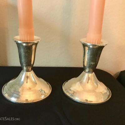 Sterling weighted candle sticks 