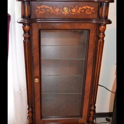 Italian marquetry inlaid wood cabinet