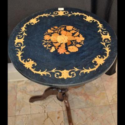Italian inlaid wood accent table