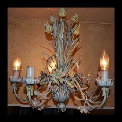 Italian metal tole chandelier