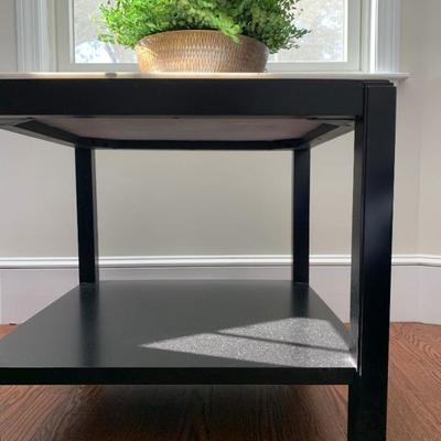 Square End Table with Marble Top