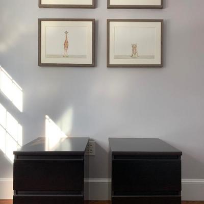 Two Drawer Side Tables, PAIR