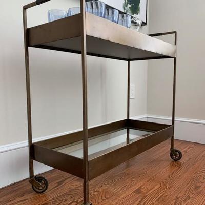Bar Cart with Mirrored Top