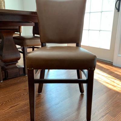 Ethan Allen Leather Side Chairs, SET of 