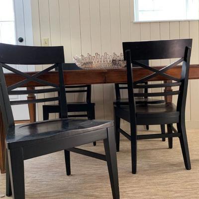 Ethan Allen Table, Ethan Allen Side Chairs, set of Four