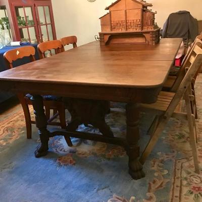 Mahogany dining table $450
77 X 46 X 28