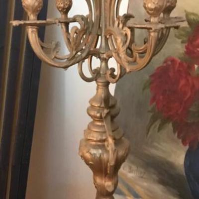 Marble and bronze candelabra $95
