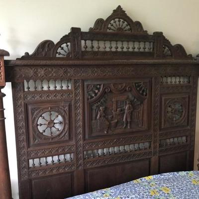 Antique Brittany, France 19th Century Double Bed $1100
This style of hand crafted carved furniture is unique to the northwestern province...