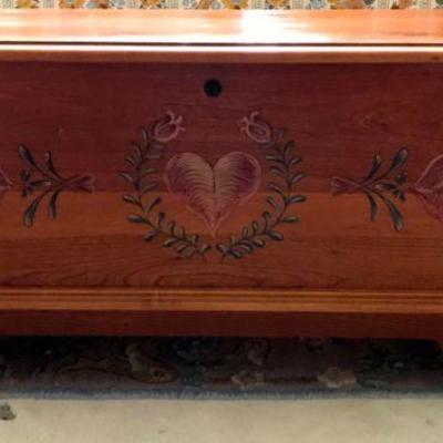 Hand Painted vintage Lane cedar chest