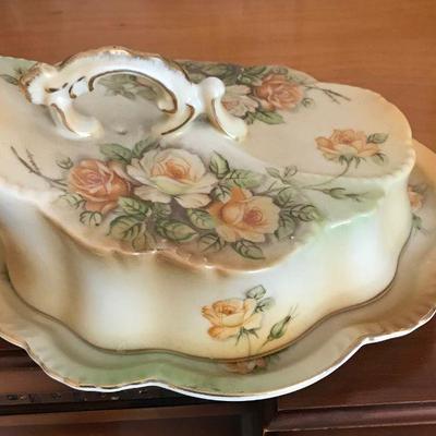 Antique covered cheese dish.